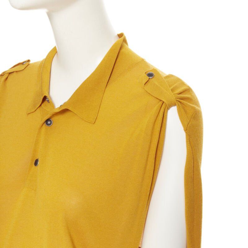 Toga TOGA ARCHIVES mustard yellow knit polo draped skirt boxy casual dress JP1 M Size M / US 6-8 / IT 42-44 - 7 Thumbnail