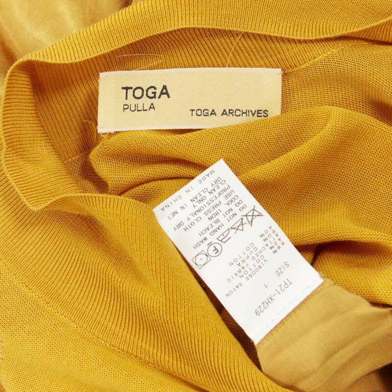 Toga TOGA ARCHIVES mustard yellow knit polo draped skirt boxy casual dress JP1 M Size M / US 6-8 / IT 42-44 - 10 Thumbnail
