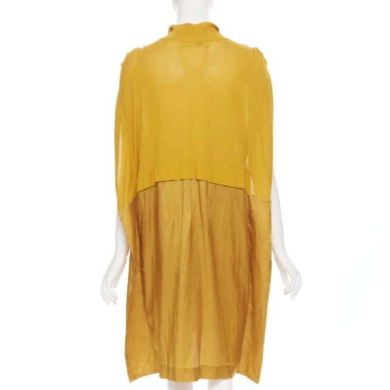 Toga TOGA ARCHIVES mustard yellow knit polo draped skirt boxy casual dress JP1 M Size M / US 6-8 / IT 42-44 - 4 Thumbnail
