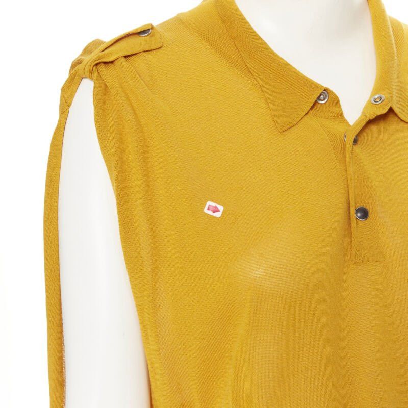Toga TOGA ARCHIVES mustard yellow knit polo draped skirt boxy casual dress JP1 M Size M / US 6-8 / IT 42-44 - 9 Thumbnail