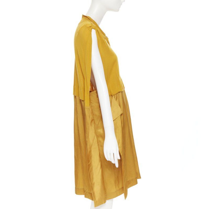 Toga TOGA ARCHIVES mustard yellow knit polo draped skirt boxy casual dress JP1 M Size M / US 6-8 / IT 42-44 - 3 Thumbnail