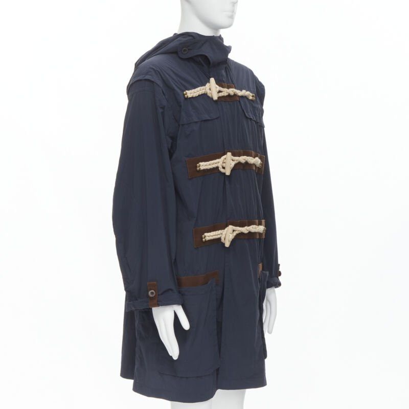 Kolor KOLOR navy blue rope wood toggle button anorak parka jacket JP2 M Size US M / EU 48-50 / 2 - 2 Thumbnail
