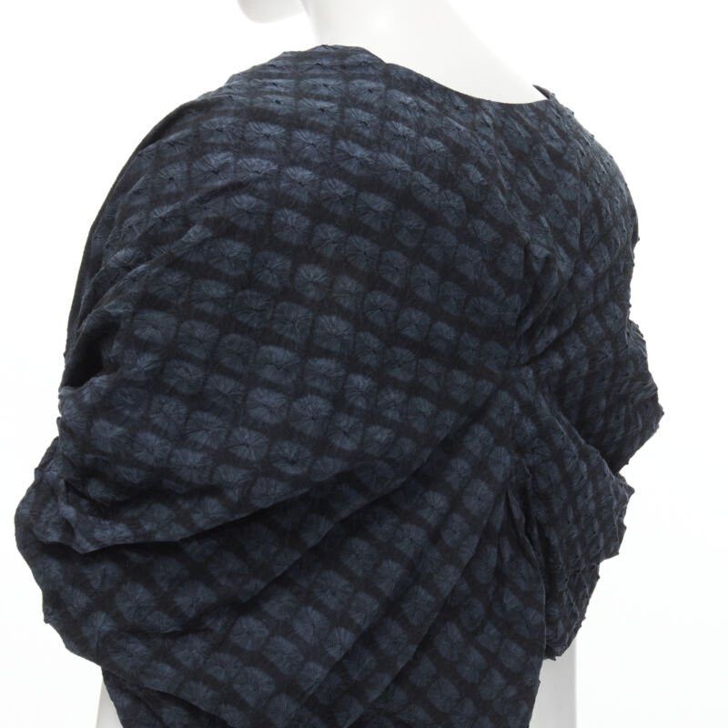 Ports 1961 PORTS 1961 black blue Shibori dyed crinkled voluminous cropped bolero US0 XS Size XS / US 0-2 / IT 36-38 - 8 Thumbnail