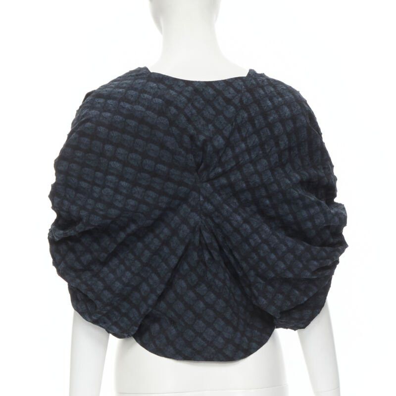 Ports 1961 PORTS 1961 black blue Shibori dyed crinkled voluminous cropped bolero US0 XS Size XS / US 0-2 / IT 36-38 - 5 Thumbnail