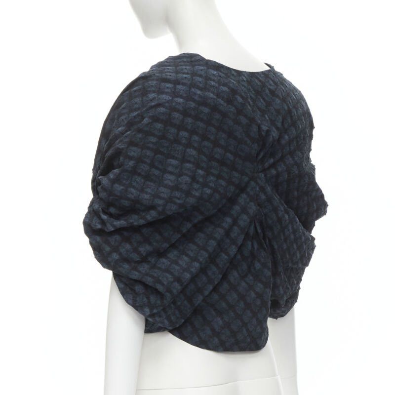Ports 1961 PORTS 1961 black blue Shibori dyed crinkled voluminous cropped bolero US0 XS Size XS / US 0-2 / IT 36-38 - 6 Thumbnail