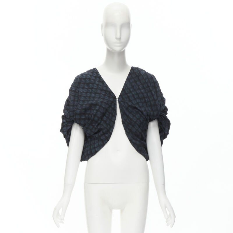 Ports 1961 PORTS 1961 black blue Shibori dyed crinkled voluminous cropped bolero US0 XS Size XS / US 0-2 / IT 36-38 - 10 Thumbnail