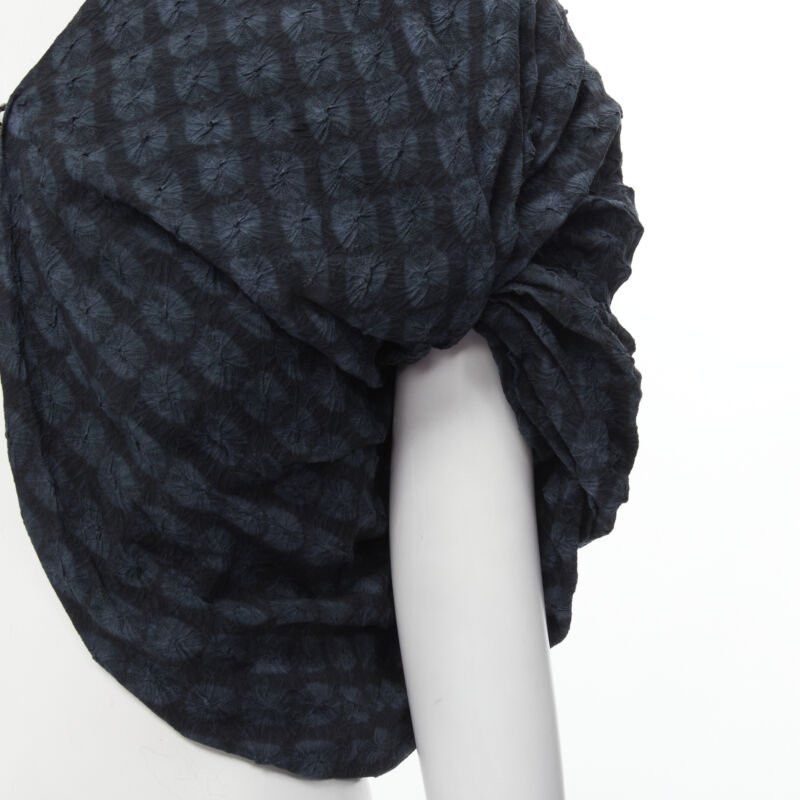 Ports 1961 PORTS 1961 black blue Shibori dyed crinkled voluminous cropped bolero US0 XS Size XS / US 0-2 / IT 36-38 - 2 Thumbnail