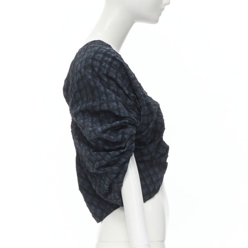 Ports 1961 PORTS 1961 black blue Shibori dyed crinkled voluminous cropped bolero US0 XS Size XS / US 0-2 / IT 36-38 - 4 Thumbnail