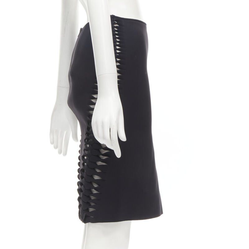 Dion Lee DION LEE black cut out braid knot detail pencil skirt AUS8 US4 S Size 28" / US 6 / IT 42 - 5 Thumbnail