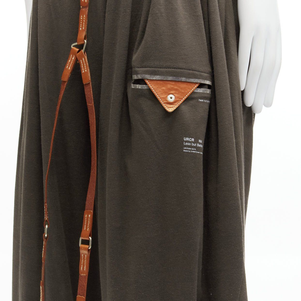 Undercover UNDERCOVER charcoal brown cotton leather suspenders drop crotch pants JP1 S Size US 28 / EU 44 - 2 Thumbnail