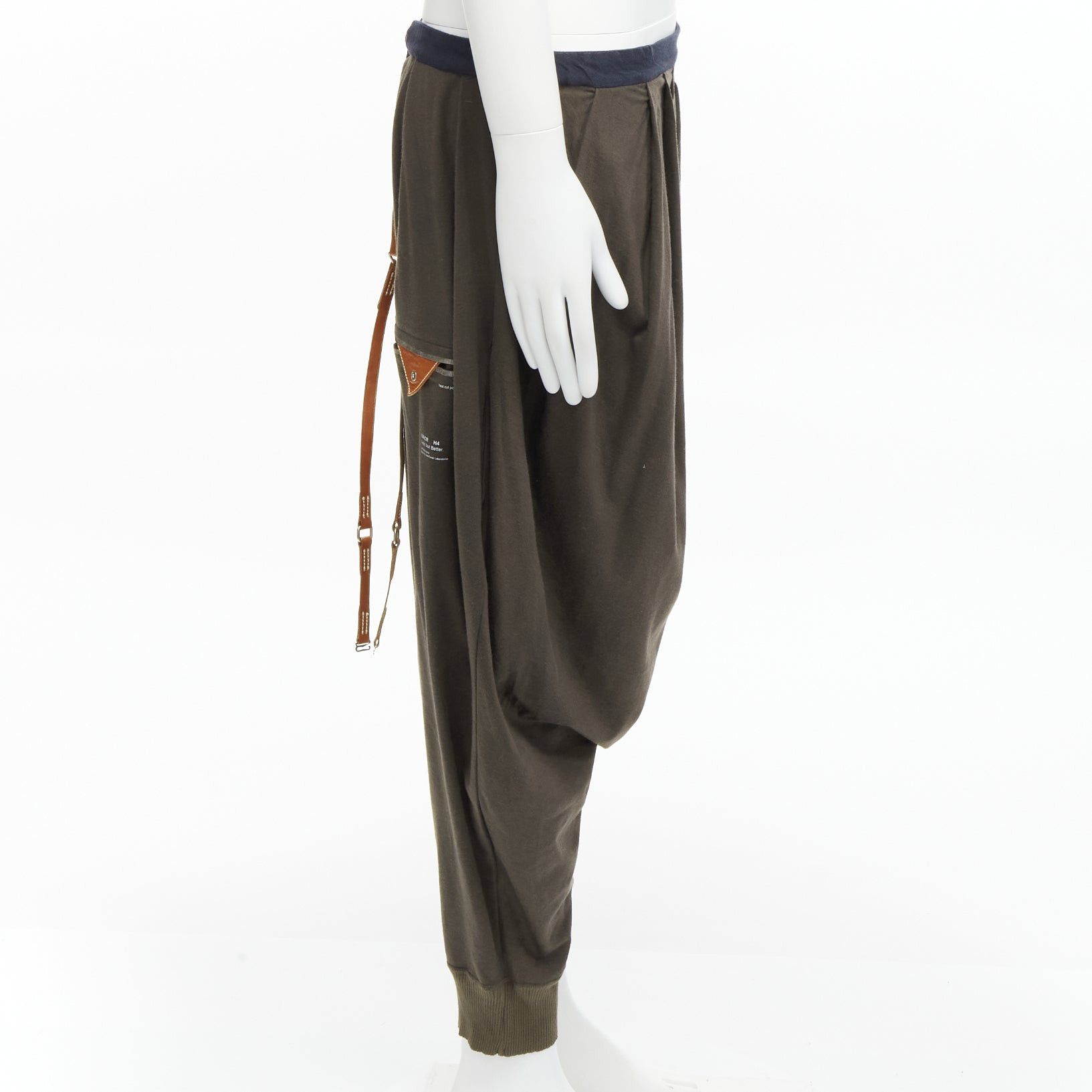 Undercover UNDERCOVER charcoal brown cotton leather suspenders drop crotch pants JP1 S Size US 28 / EU 44 - 5 Thumbnail