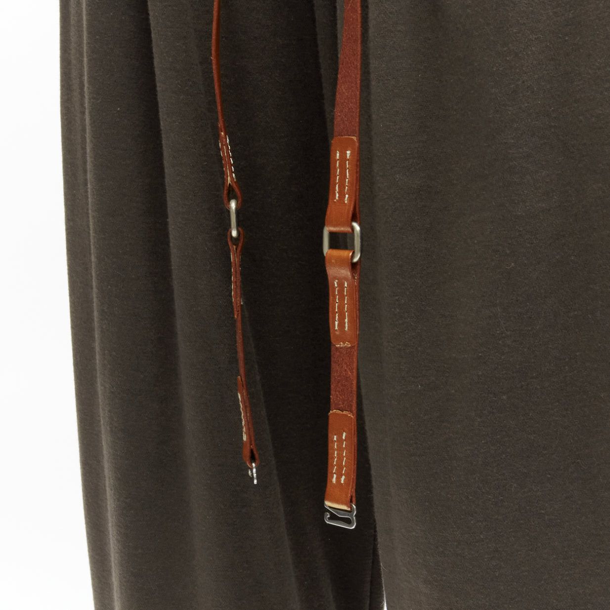 Undercover UNDERCOVER charcoal brown cotton leather suspenders drop crotch pants JP1 S Size US 28 / EU 44 - 7 Thumbnail