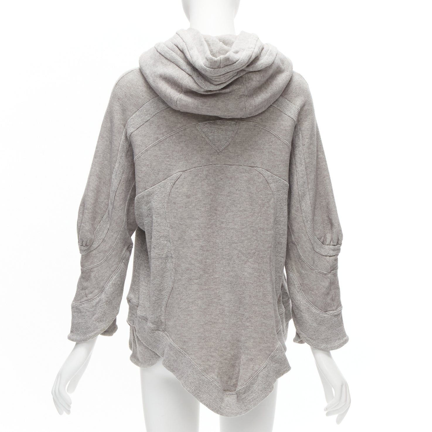 Undercover UNDERCOVER grey cotton wool panelled dolman petal sleeves oversized hooded sweatshirt JP1 S Size M / US 6-8 / IT 42-44 - 5 Thumbnail