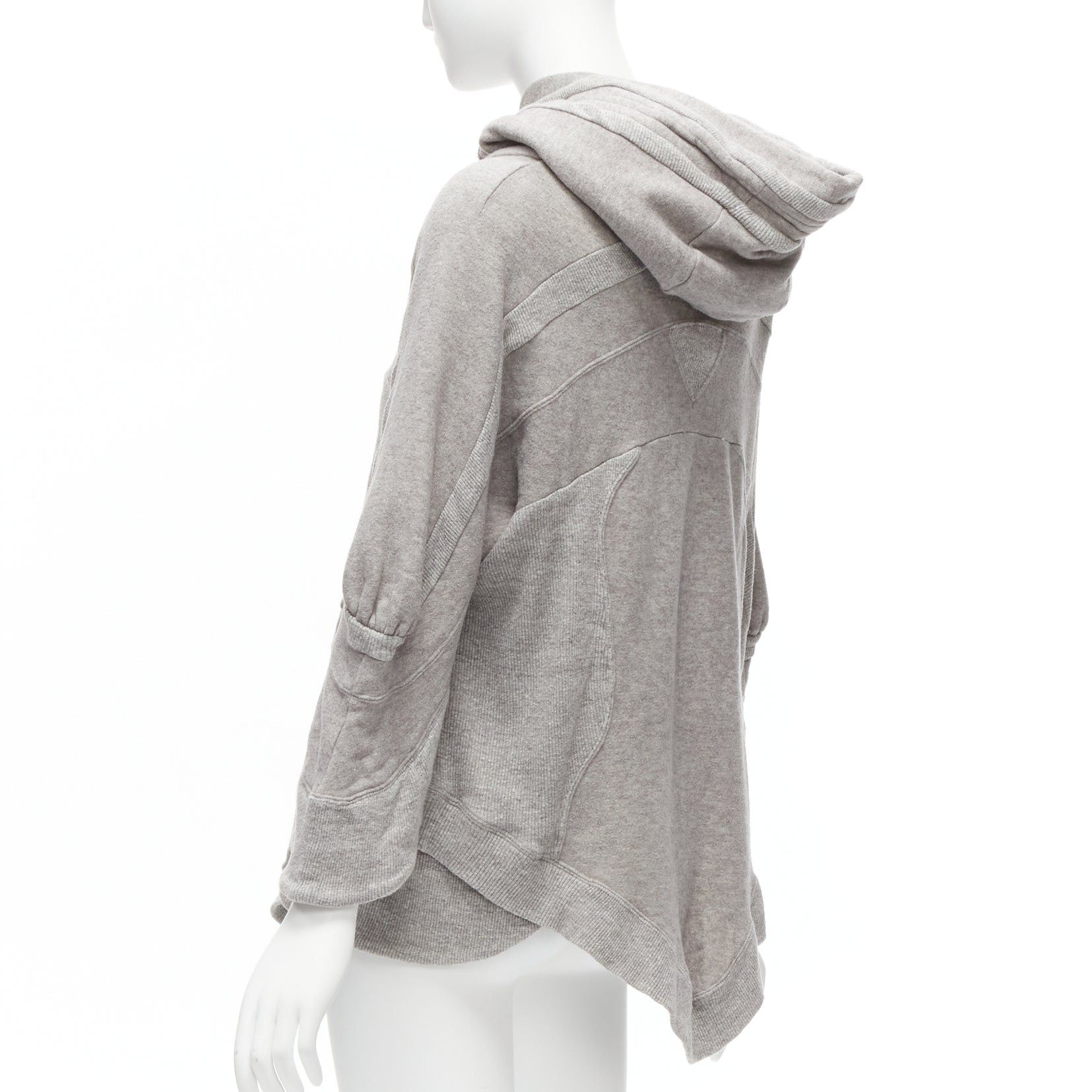 Undercover UNDERCOVER grey cotton wool panelled dolman petal sleeves oversized hooded sweatshirt JP1 S Size M / US 6-8 / IT 42-44 - 6 Thumbnail