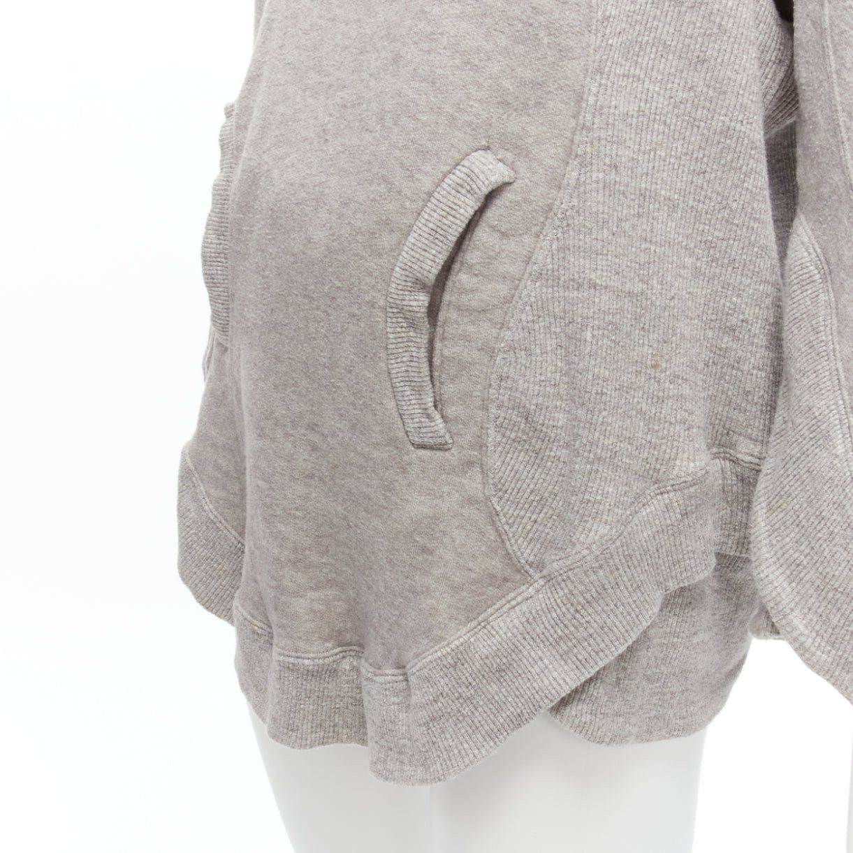 Undercover UNDERCOVER grey cotton wool panelled dolman petal sleeves oversized hooded sweatshirt JP1 S Size M / US 6-8 / IT 42-44 - 8 Thumbnail