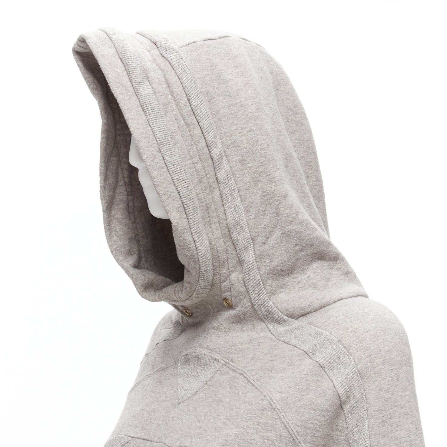 Undercover UNDERCOVER grey cotton wool panelled dolman petal sleeves oversized hooded sweatshirt JP1 S Size M / US 6-8 / IT 42-44 - 2 Thumbnail