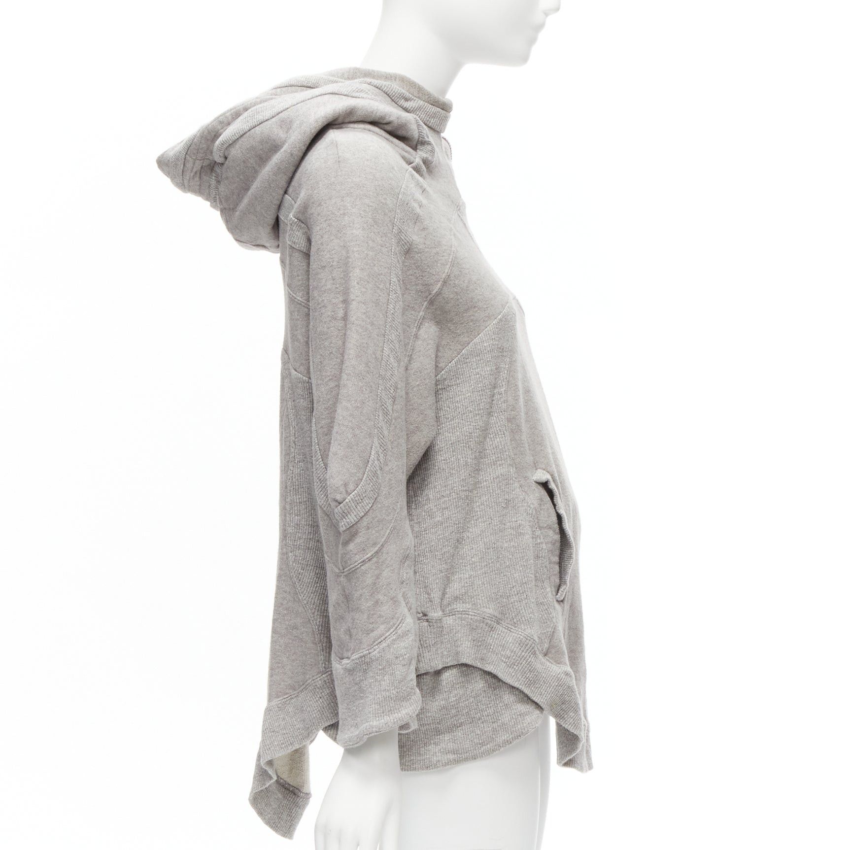 Undercover UNDERCOVER grey cotton wool panelled dolman petal sleeves oversized hooded sweatshirt JP1 S Size M / US 6-8 / IT 42-44 - 4 Thumbnail