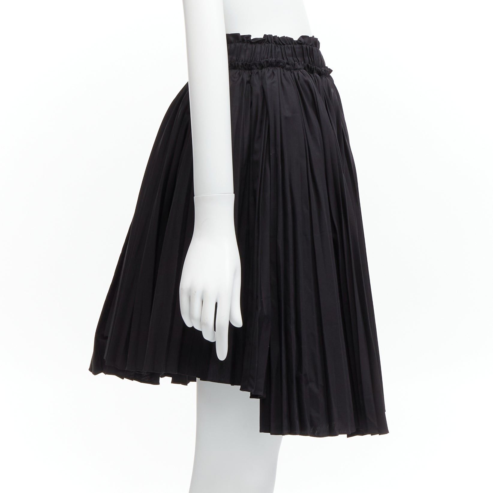 Tod's TOD'S black cotton asymmetric high low pleated flared skirt IT38 XS Size 26" / US 2 / IT 38 - 4 Thumbnail