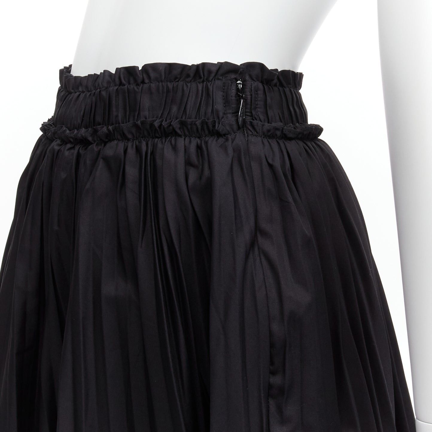 Tod's TOD'S black cotton asymmetric high low pleated flared skirt IT38 XS Size 26" / US 2 / IT 38 - 2 Thumbnail