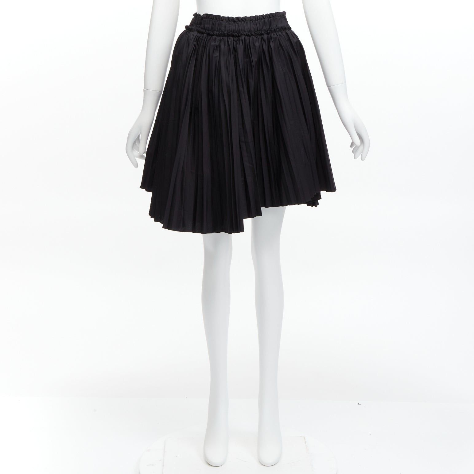 Tod's TOD'S black cotton asymmetric high low pleated flared skirt IT38 XS Size 26" / US 2 / IT 38 - 9 Thumbnail