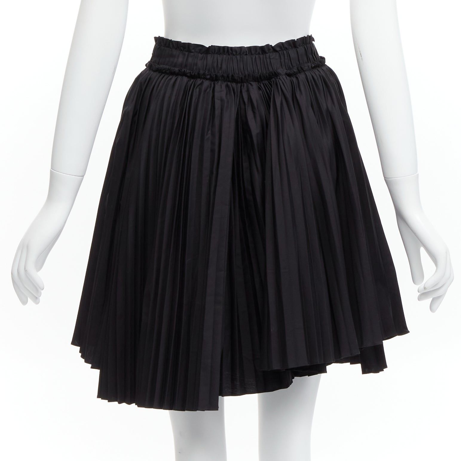 Tod's TOD'S black cotton asymmetric high low pleated flared skirt IT38 XS Size 26" / US 2 / IT 38 - 5 Thumbnail