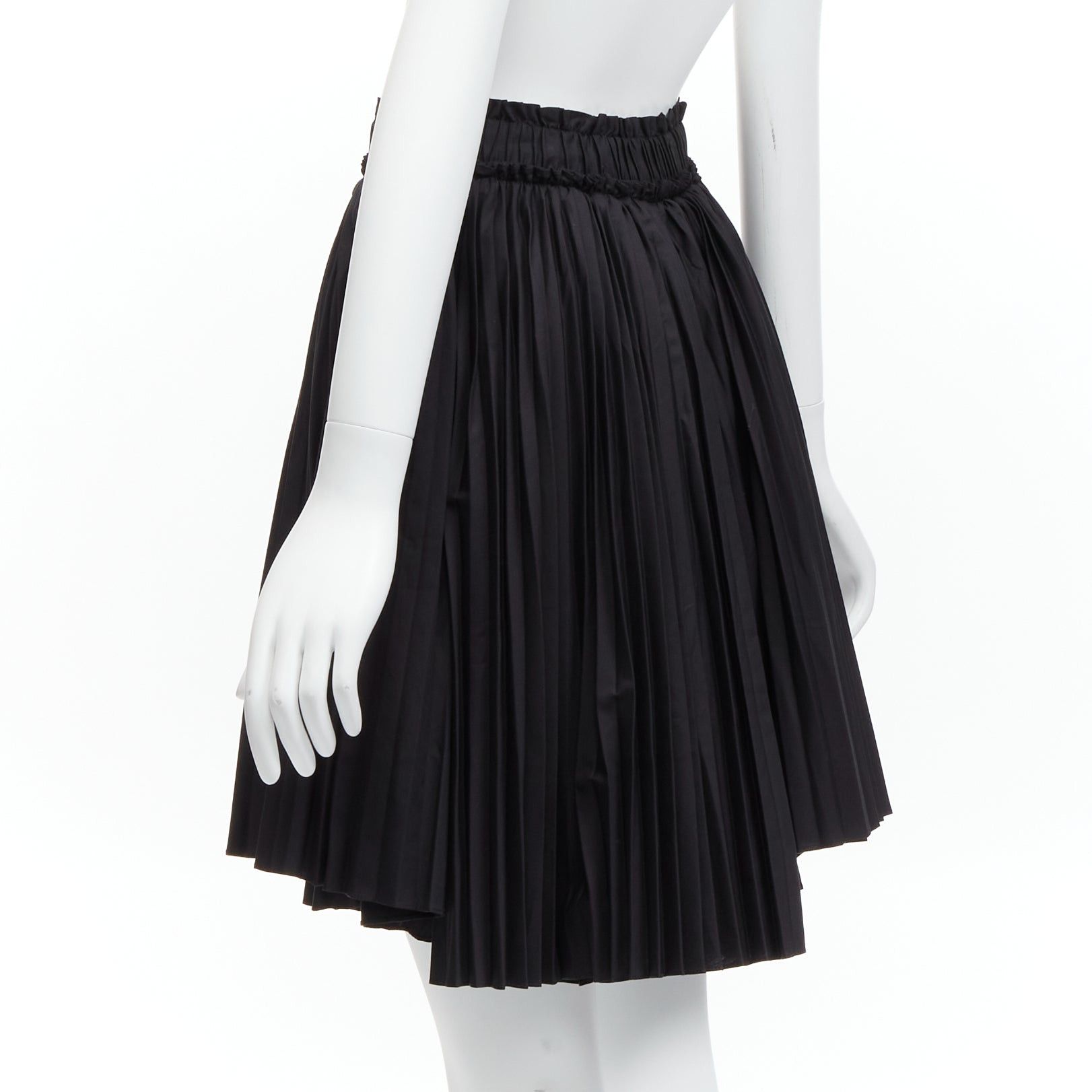 Tod's TOD'S black cotton asymmetric high low pleated flared skirt IT38 XS Size 26" / US 2 / IT 38 - 6 Thumbnail