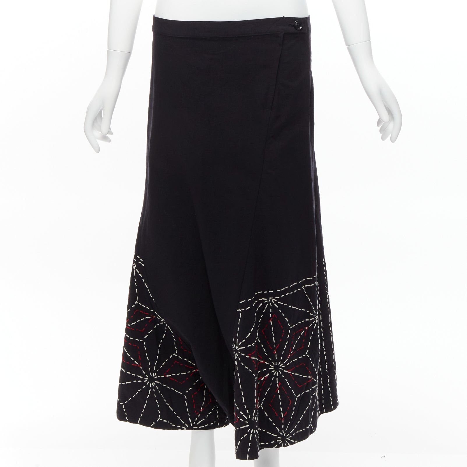 Yohji Yamamoto rare Y'S YOHJI YAMAMOTO red white hand stitched asymmetric harem pants JP2 M Size 28" / US 6 / IT 42 - 3 Thumbnail