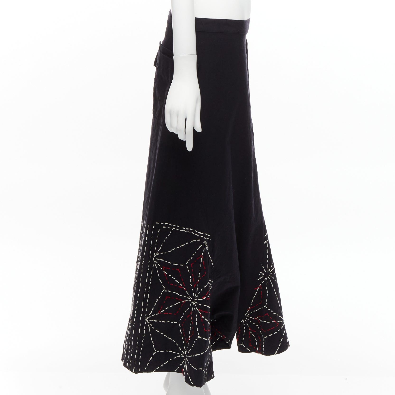Yohji Yamamoto rare Y'S YOHJI YAMAMOTO red white hand stitched asymmetric harem pants JP2 M Size 28" / US 6 / IT 42 - 4 Thumbnail