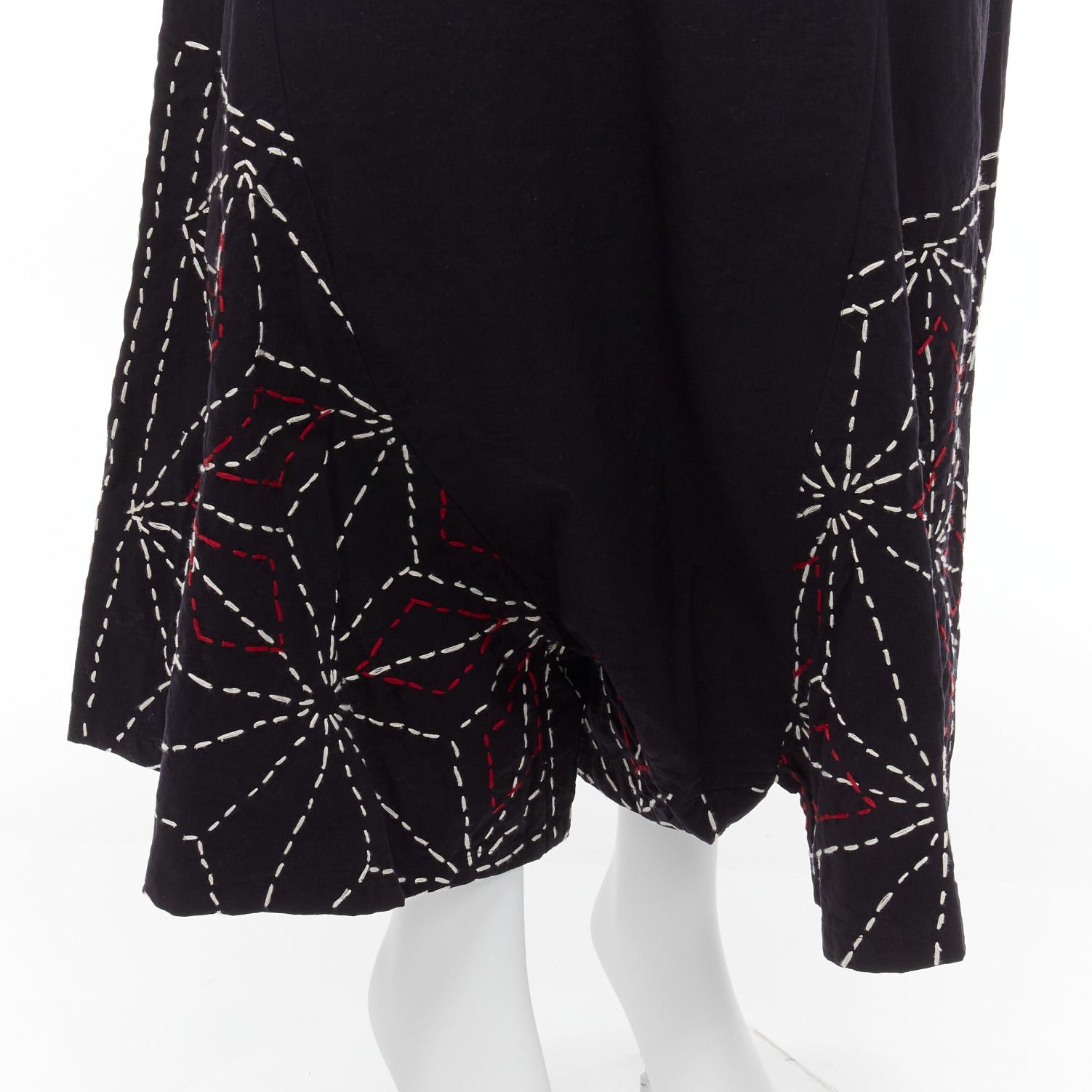 Yohji Yamamoto rare Y'S YOHJI YAMAMOTO red white hand stitched asymmetric harem pants JP2 M Size 28" / US 6 / IT 42 - 2 Thumbnail
