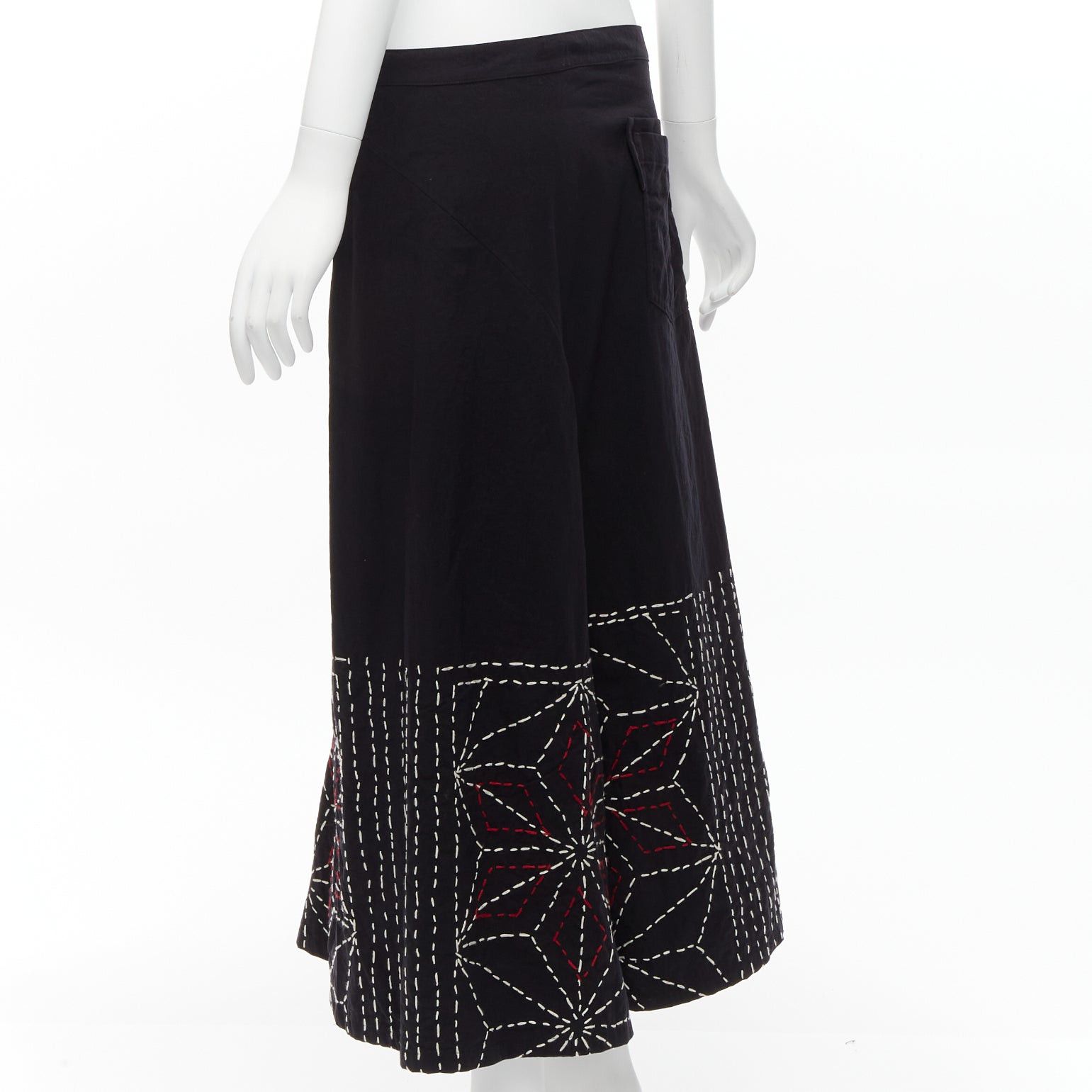 Yohji Yamamoto rare Y'S YOHJI YAMAMOTO red white hand stitched asymmetric harem pants JP2 M Size 28" / US 6 / IT 42 - 6 Thumbnail