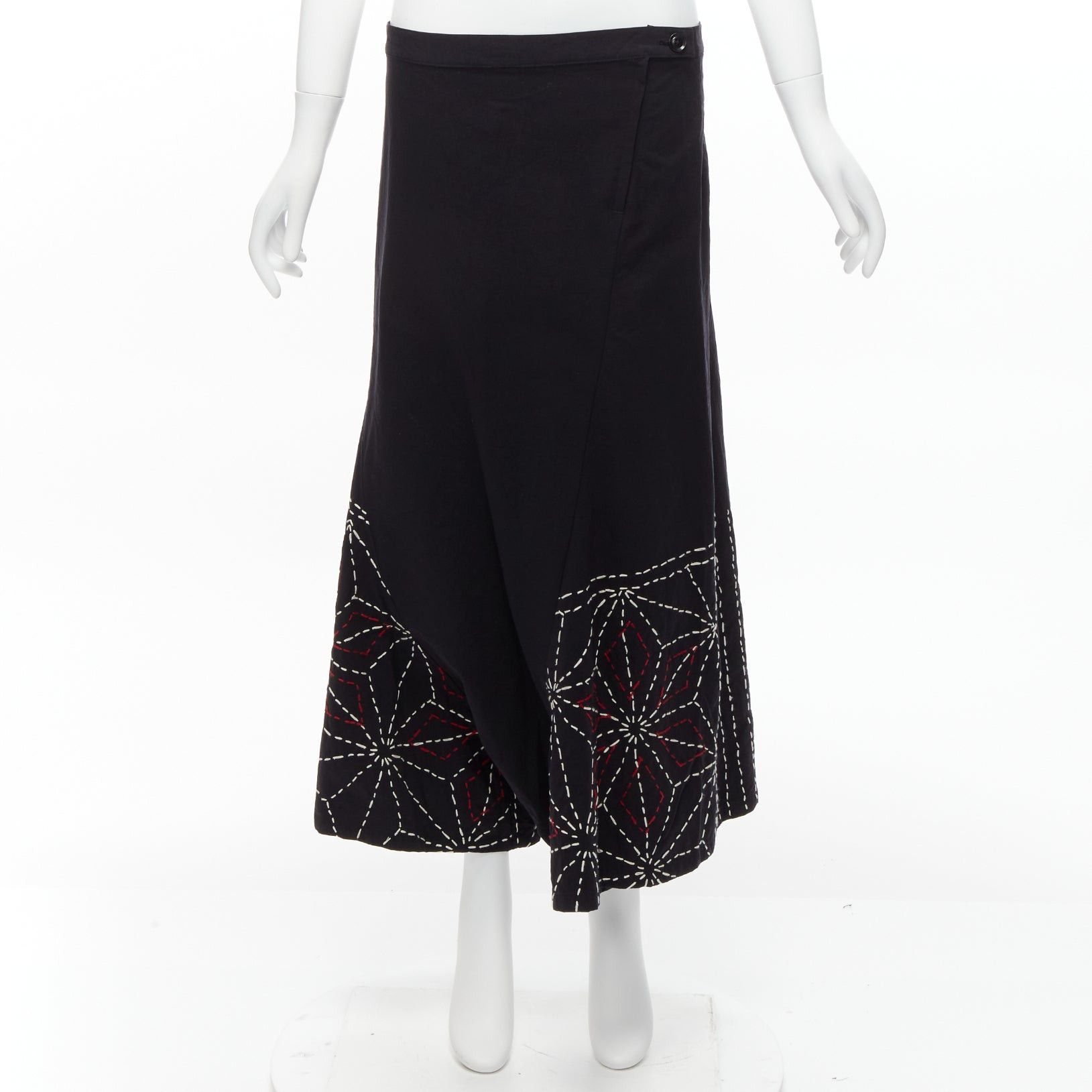 Yohji Yamamoto rare Y'S YOHJI YAMAMOTO red white hand stitched asymmetric harem pants JP2 M Size 28" / US 6 / IT 42 - 9 Thumbnail