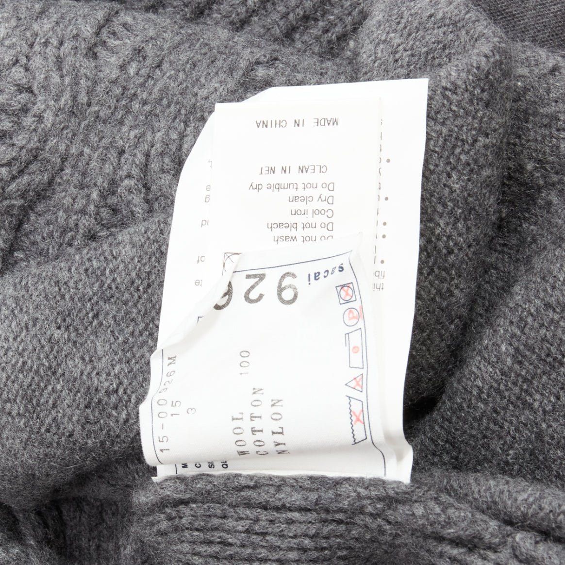 Sacai SACAI 2015 grey 100% wool cable knit contrast hood sweater JP3 L Size US M / EU 48-50 / 2 - 8 Thumbnail