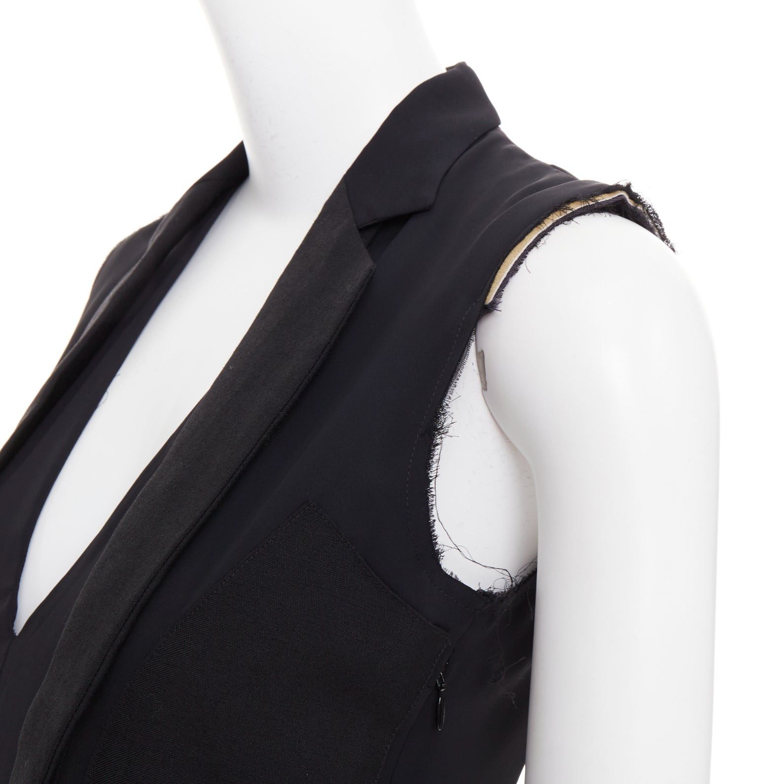 Maison Margiela MAISON MARTIN MARGIELA 2014 black deconstructed raw edge cut sleeve dress FR38 M Size M / US 6-8 / IT 42-44 - 2 Thumbnail
