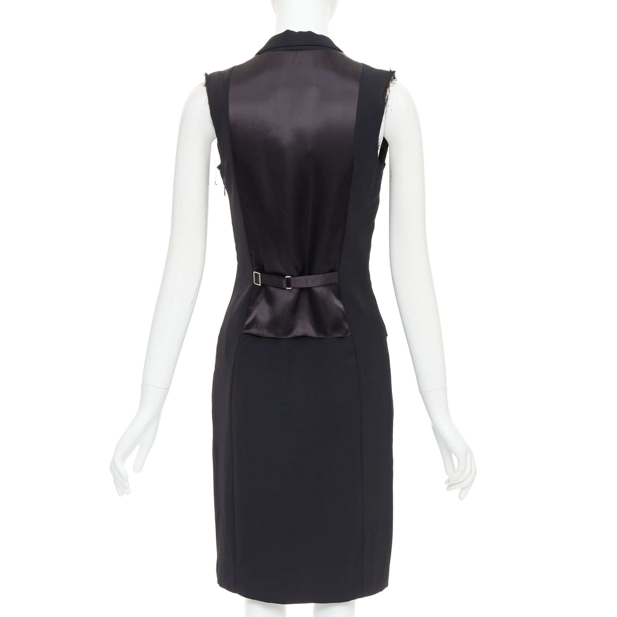 Maison Margiela MAISON MARTIN MARGIELA 2014 black deconstructed raw edge cut sleeve dress FR38 M Size M / US 6-8 / IT 42-44 - 5 Thumbnail