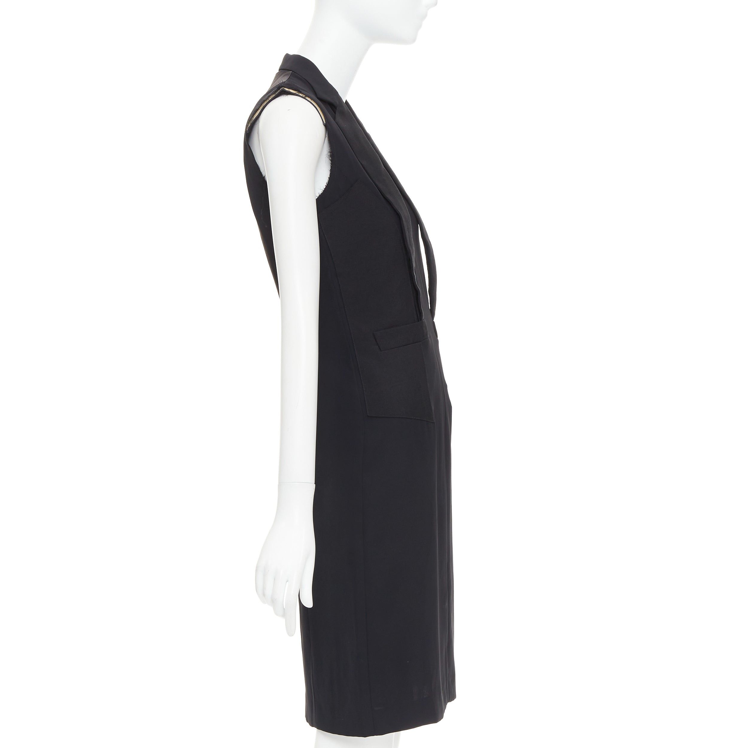 Maison Margiela MAISON MARTIN MARGIELA 2014 black deconstructed raw edge cut sleeve dress FR38 M Size M / US 6-8 / IT 42-44 - 4 Thumbnail