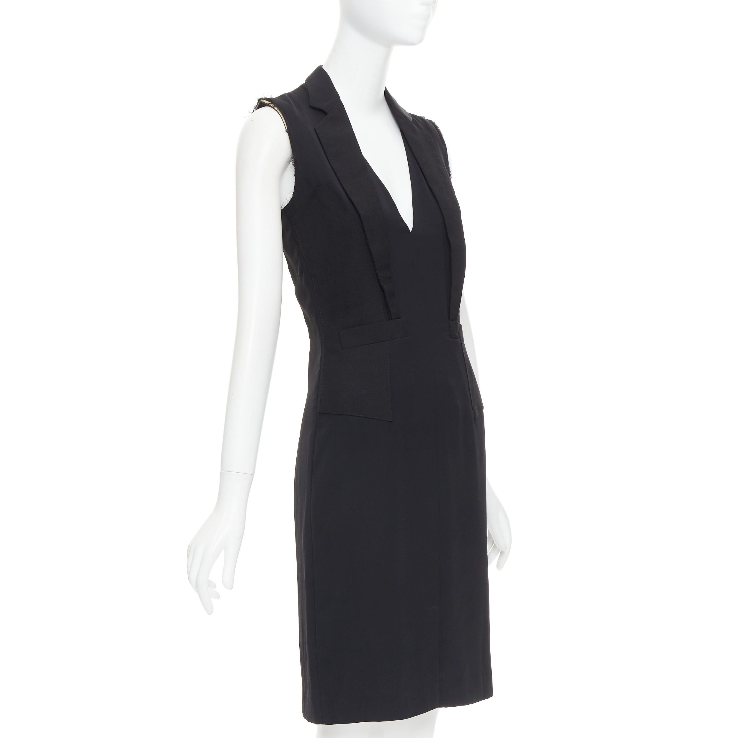 Maison Margiela MAISON MARTIN MARGIELA 2014 black deconstructed raw edge cut sleeve dress FR38 M Size M / US 6-8 / IT 42-44 - 3 Thumbnail