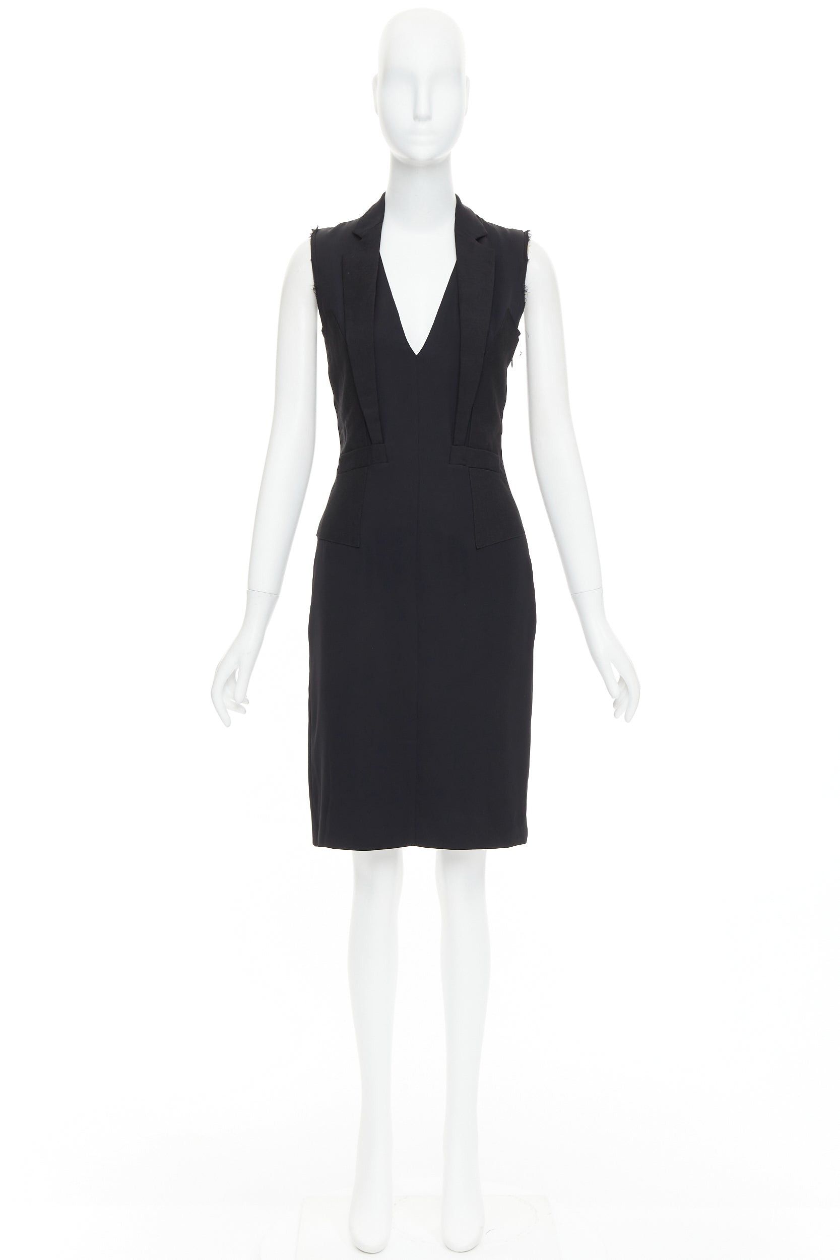 Maison Margiela MAISON MARTIN MARGIELA 2014 black deconstructed raw edge cut sleeve dress FR38 M Size M / US 6-8 / IT 42-44 - 9 Thumbnail