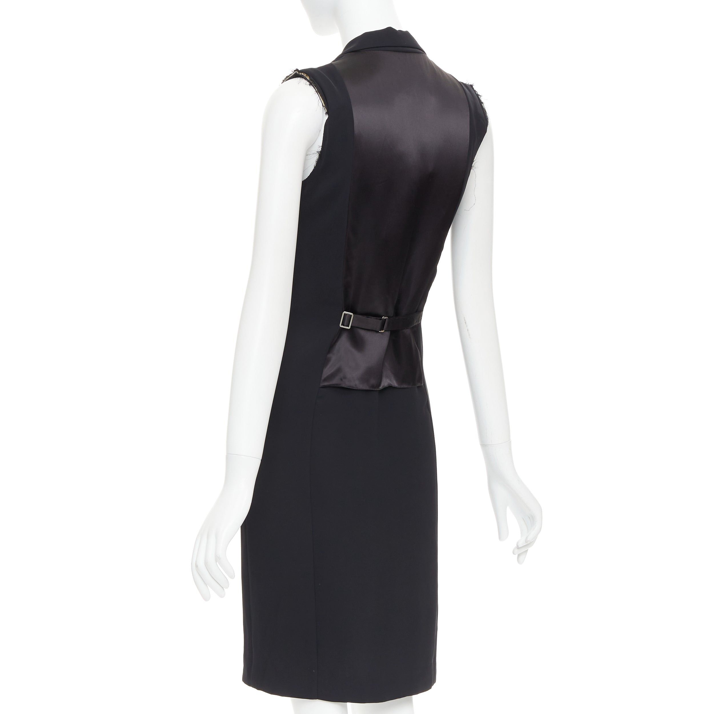 Maison Margiela MAISON MARTIN MARGIELA 2014 black deconstructed raw edge cut sleeve dress FR38 M Size M / US 6-8 / IT 42-44 - 6 Thumbnail