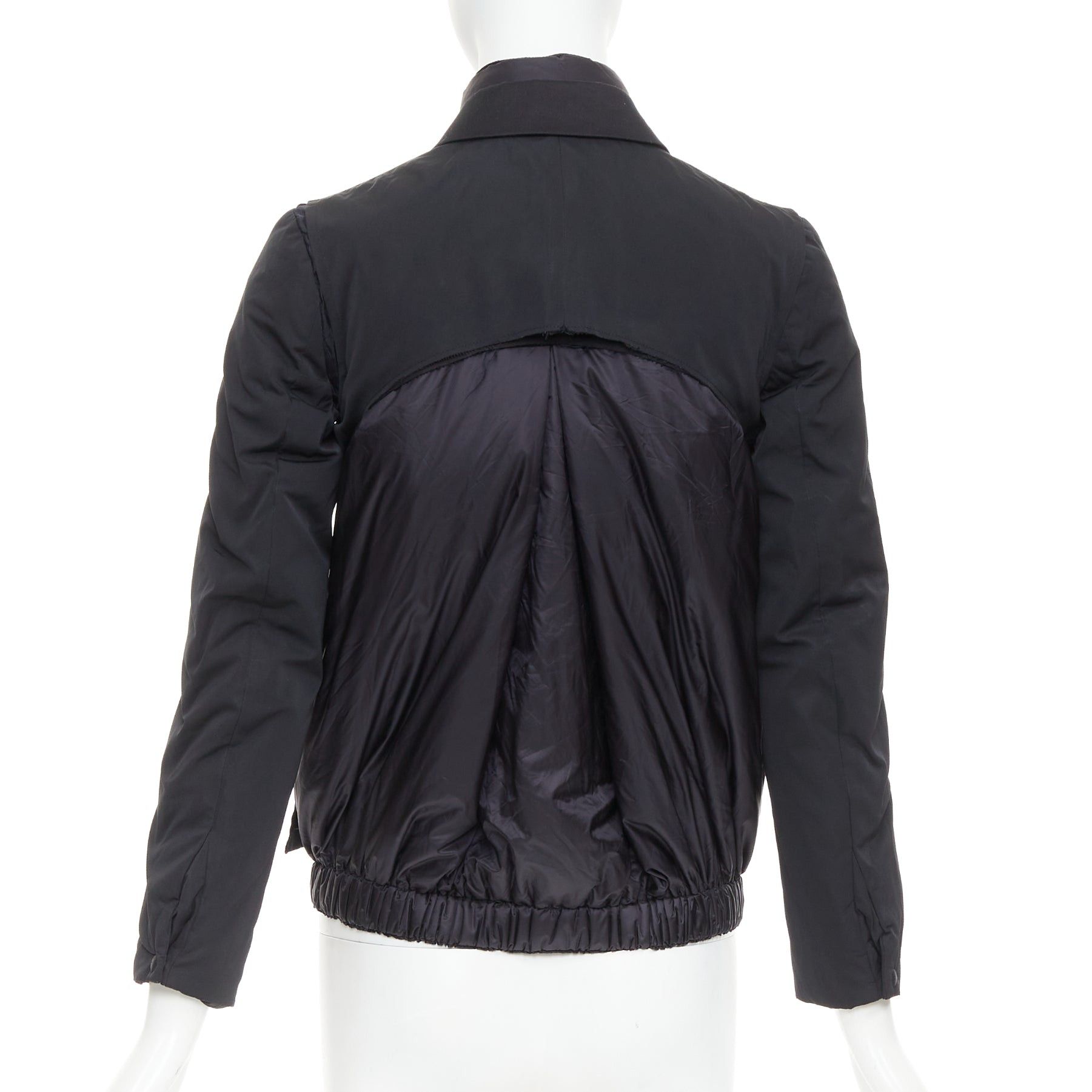 Moncler MONCLER G32-003 black layered down filled puffer tuxedo blazer top Size S / US 4 / IT 40 - 6 Thumbnail