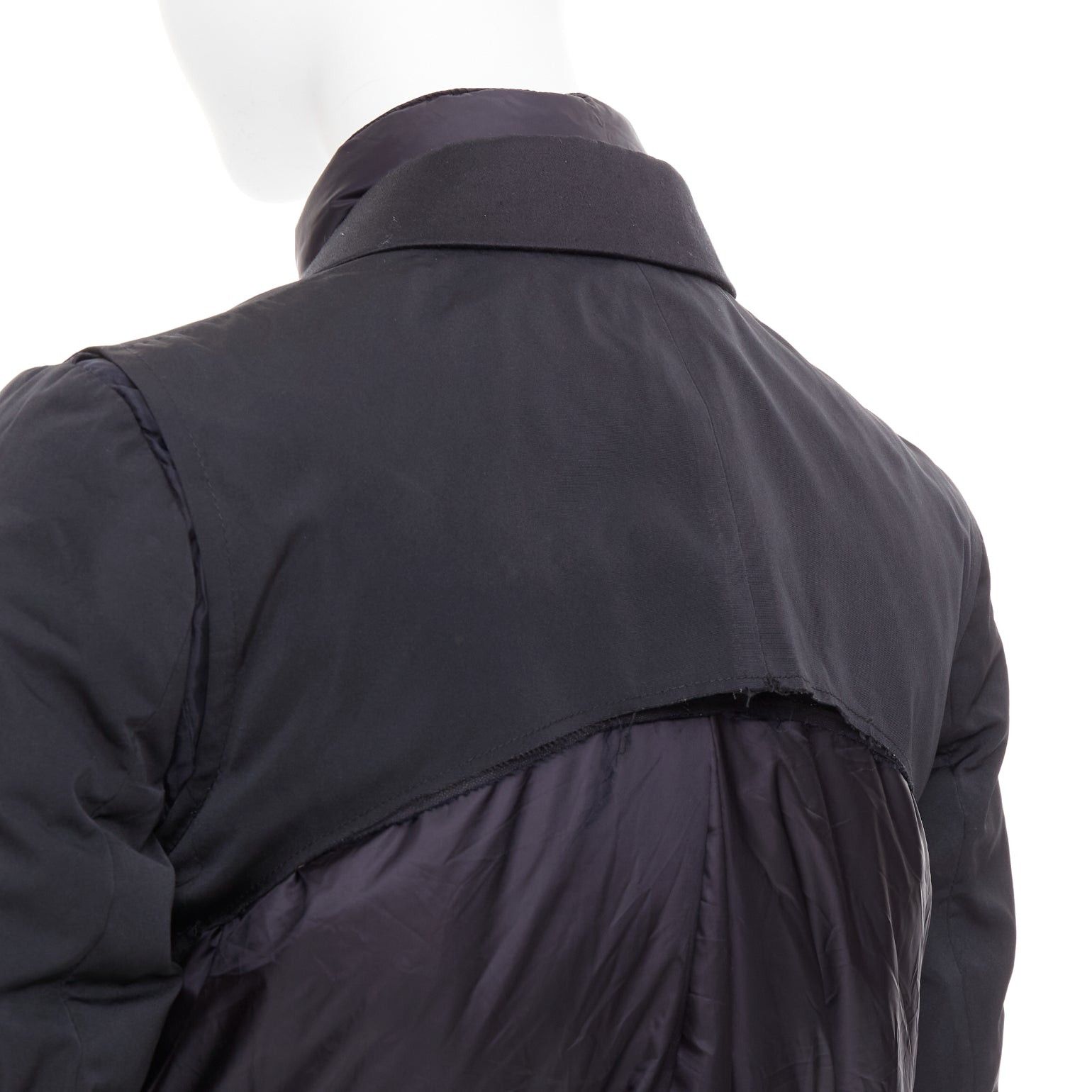 Moncler MONCLER G32-003 black layered down filled puffer tuxedo blazer top Size S / US 4 / IT 40 - 7 Thumbnail