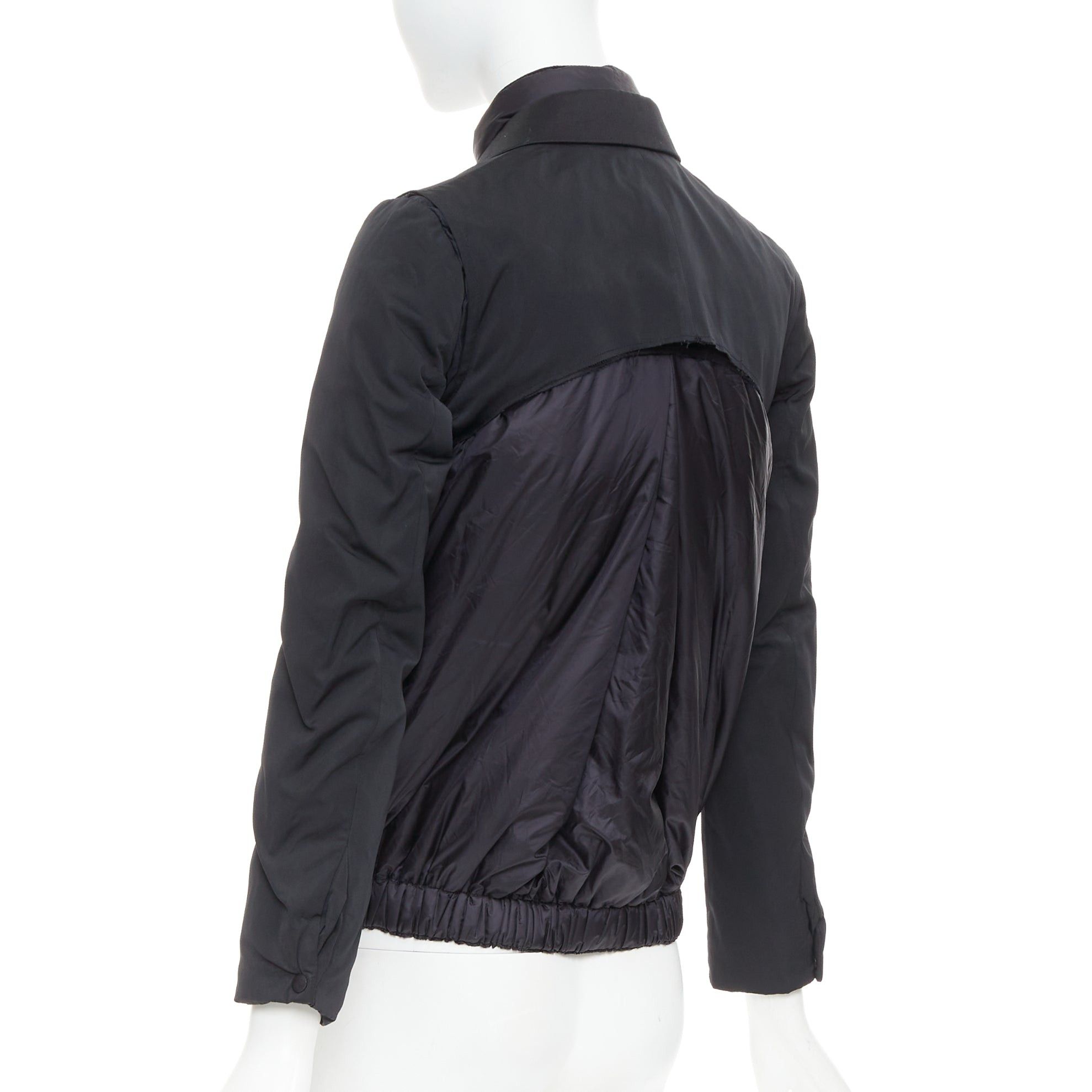 Moncler MONCLER G32-003 black layered down filled puffer tuxedo blazer top Size S / US 4 / IT 40 - 2 Thumbnail