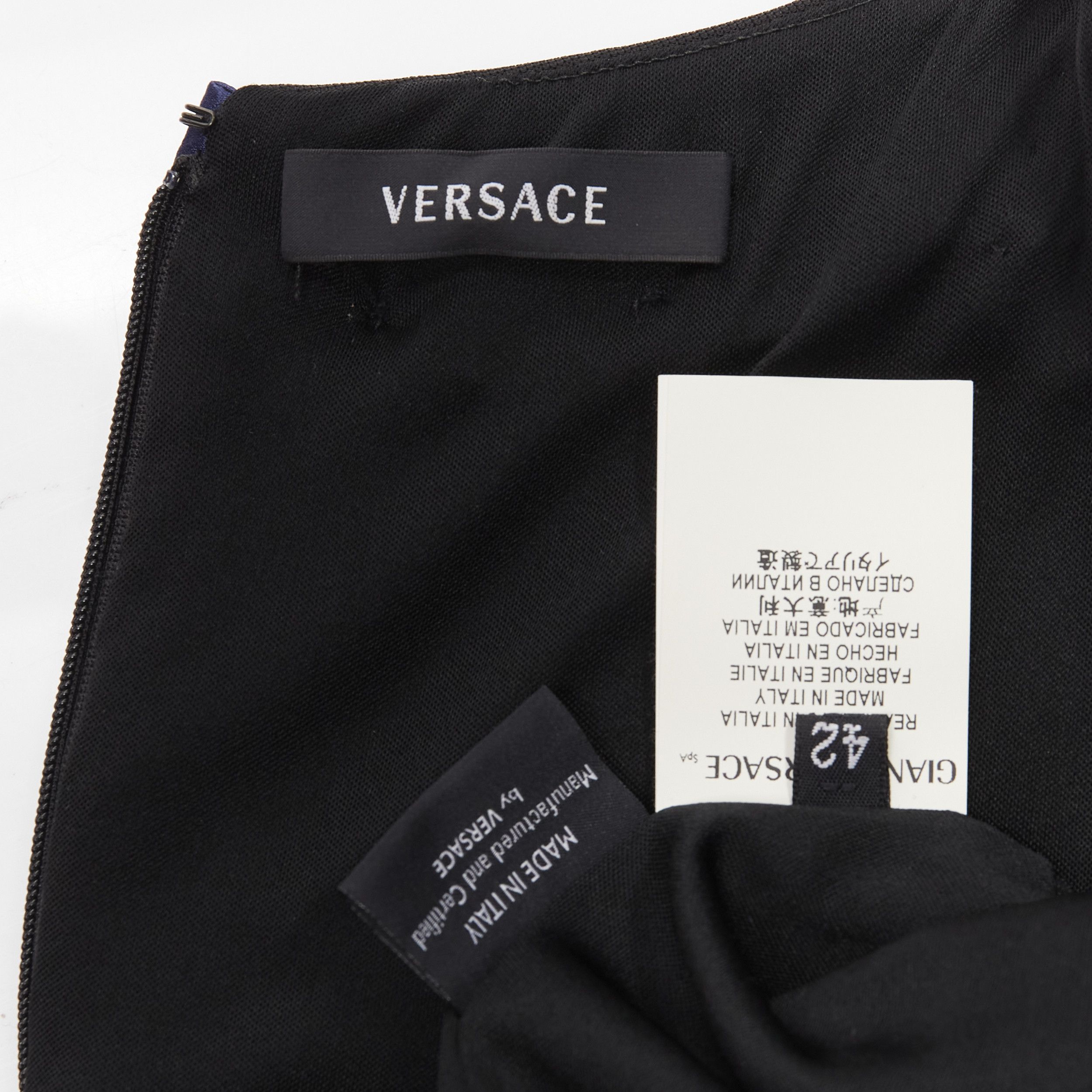 Versace VERSACE purple silk blend silver studs colorblock mod shift dress IT42 M Size M / US 6-8 / IT 42-44 - 8 Thumbnail