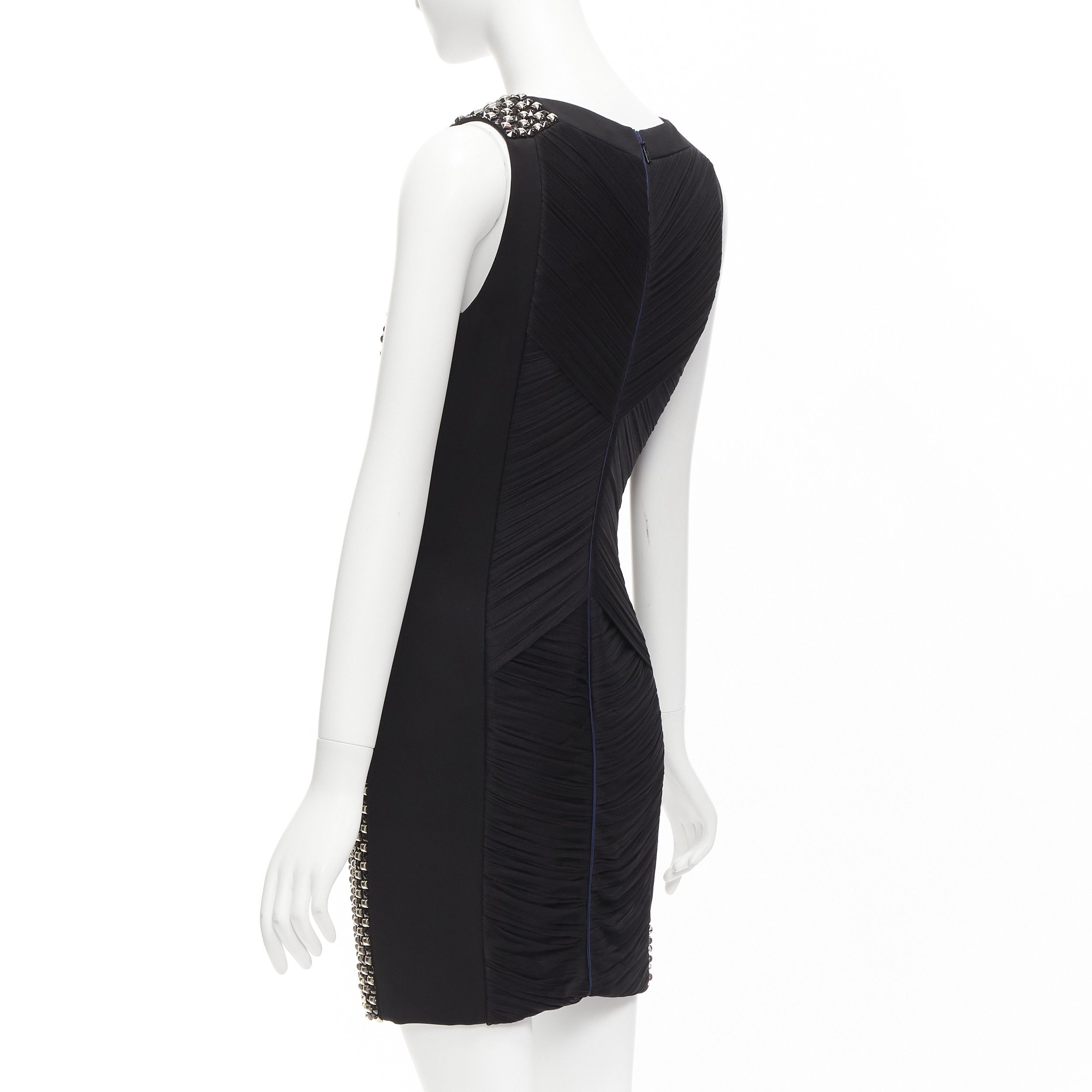 Versace VERSACE purple silk blend silver studs colorblock mod shift dress IT42 M Size M / US 6-8 / IT 42-44 - 6 Thumbnail