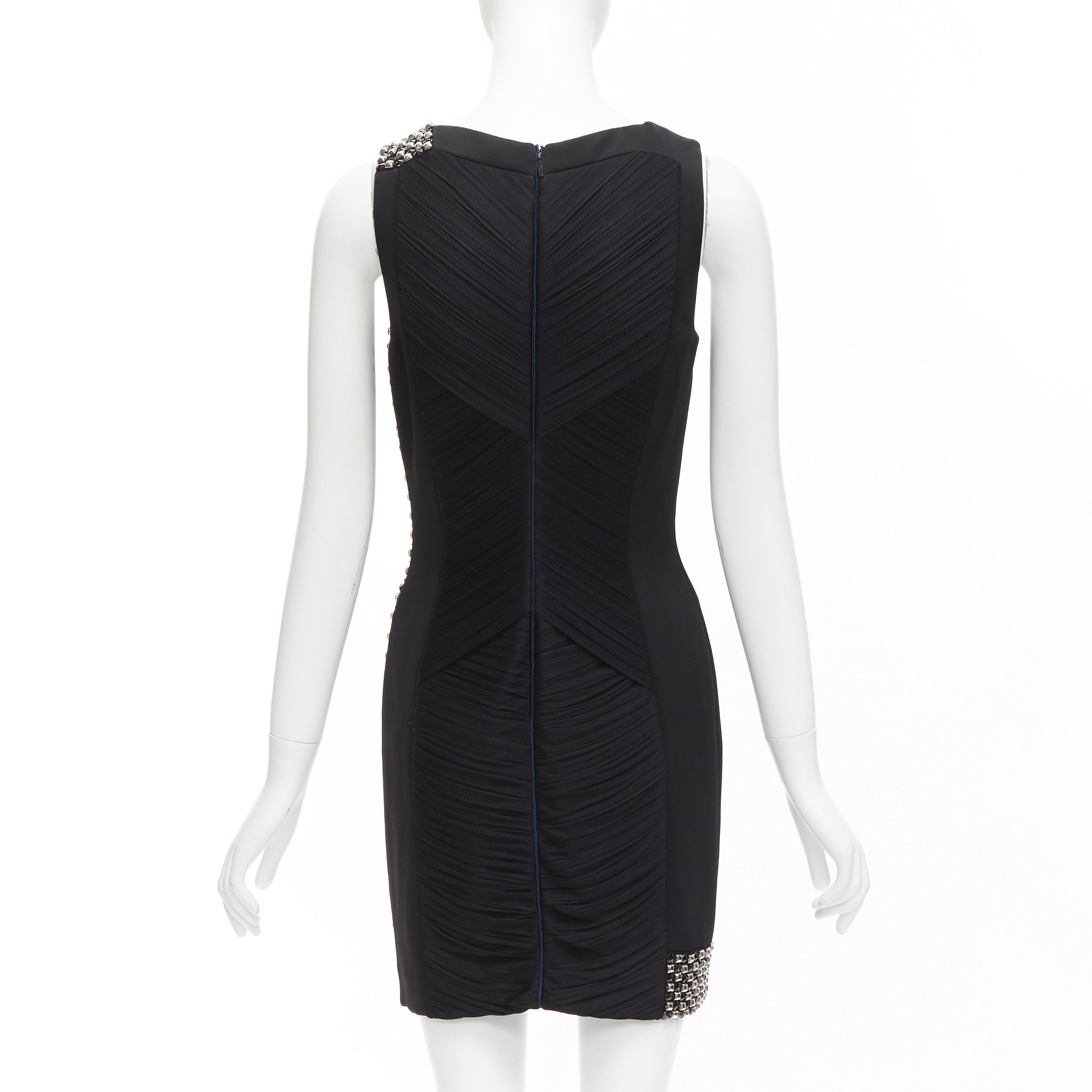 Versace VERSACE purple silk blend silver studs colorblock mod shift dress IT42 M Size M / US 6-8 / IT 42-44 - 5 Thumbnail