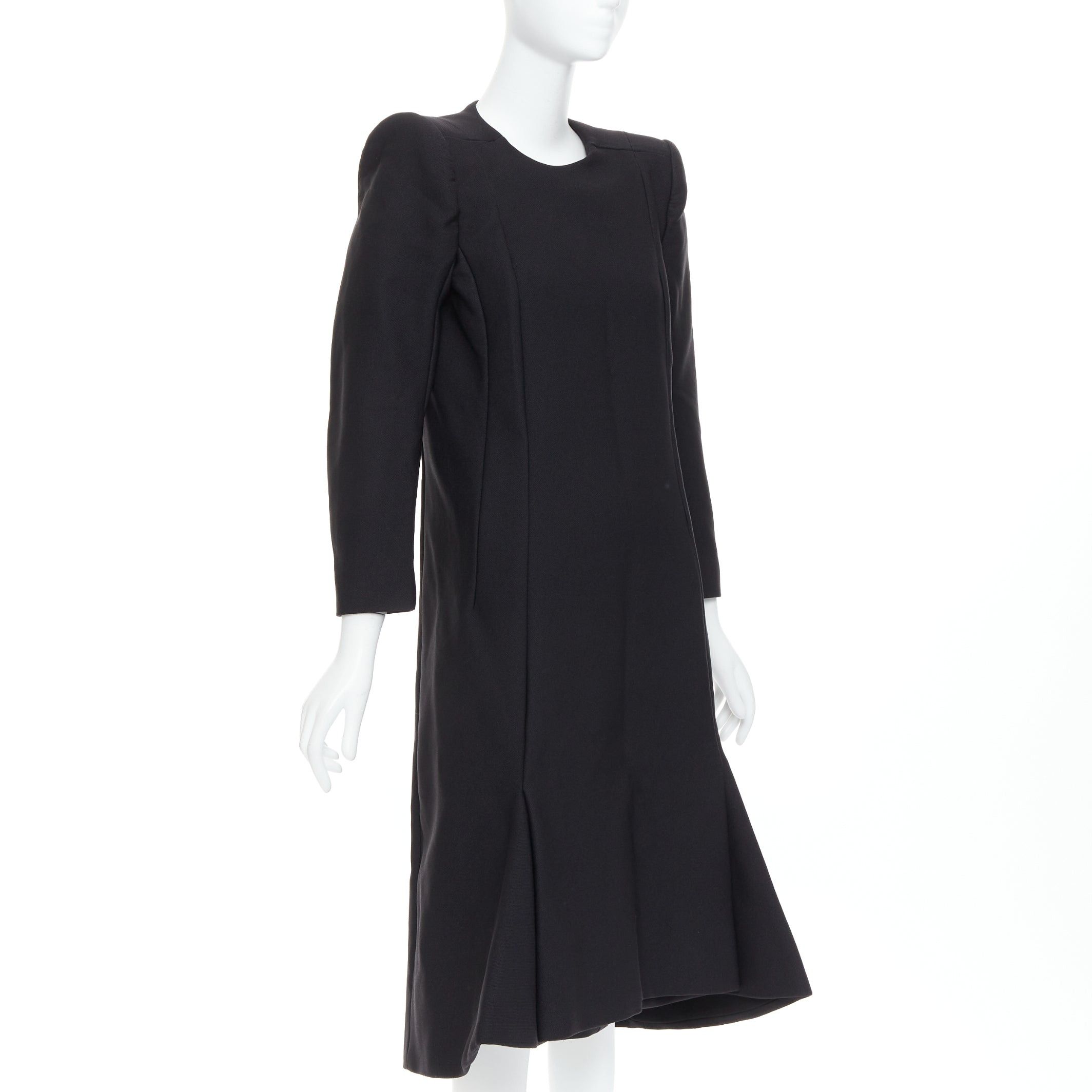 Balenciaga BALENCIAGA Demna 2016 black padded structural midi dress FR40 L Size M / US 6-8 / IT 42-44 - 3 Thumbnail