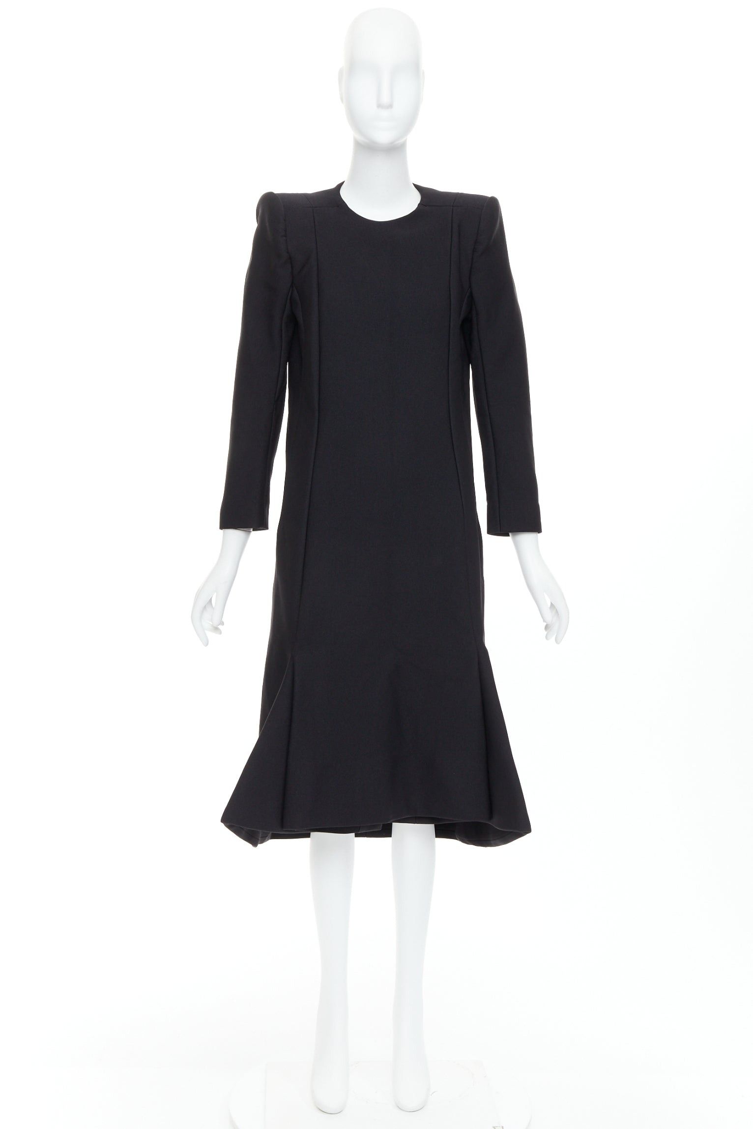 Balenciaga BALENCIAGA Demna 2016 black padded structural midi dress FR40 L Size M / US 6-8 / IT 42-44 - 9 Thumbnail