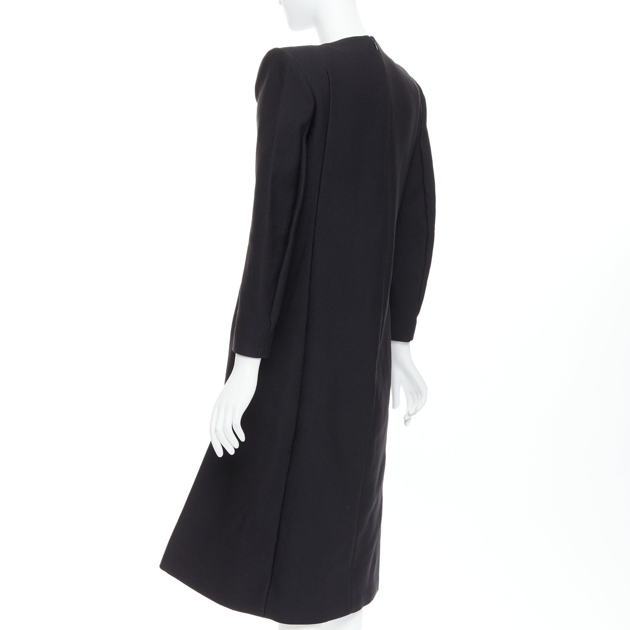 Balenciaga BALENCIAGA Demna 2016 black padded structural midi dress FR40 L Size M / US 6-8 / IT 42-44 - 6 Thumbnail