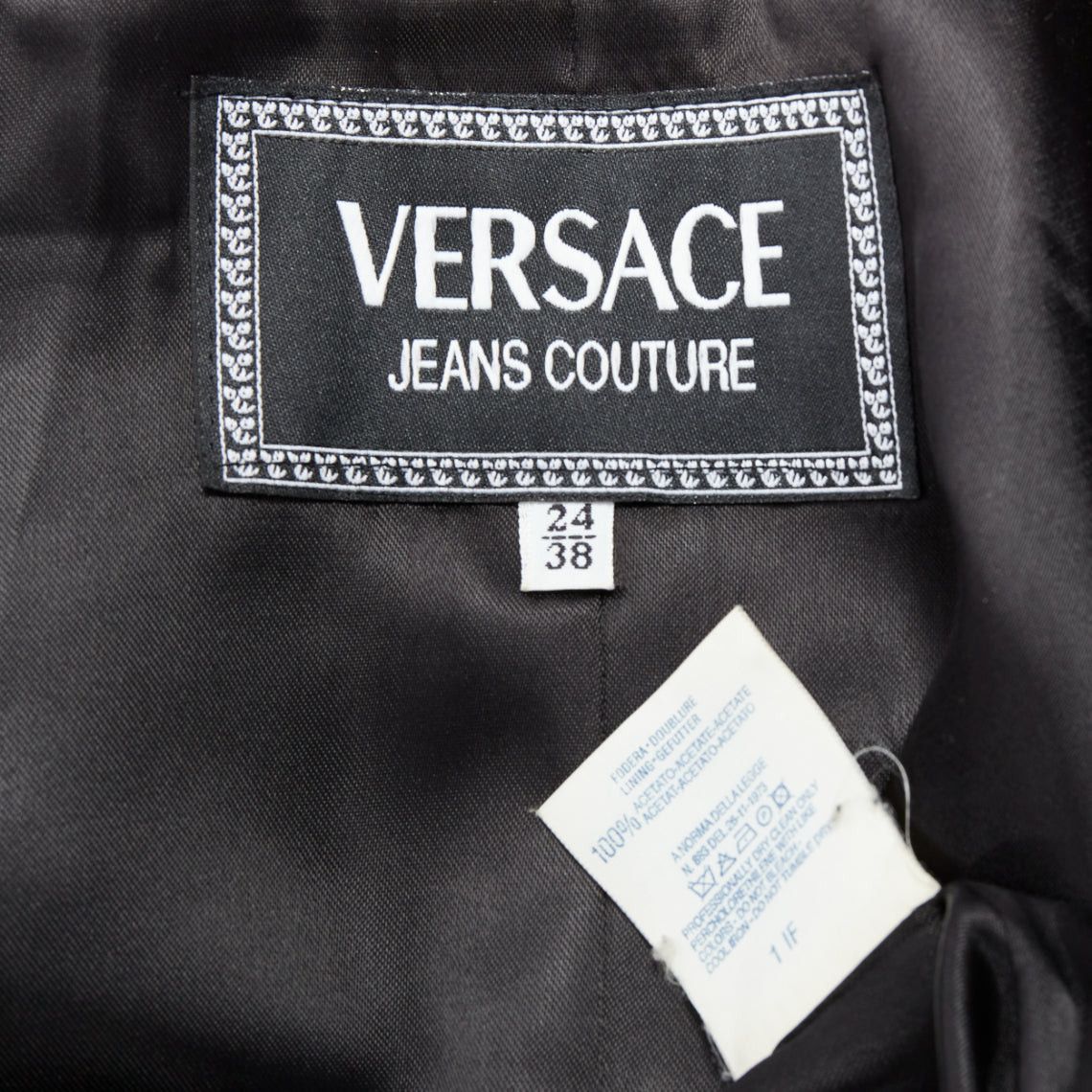 Versace VERSACE Jeans Couture Vintage yellow tweed Medusa button cropped blazer jacket IT38 XS Size XS / US 0-2 / IT 36-38 - 9 Thumbnail