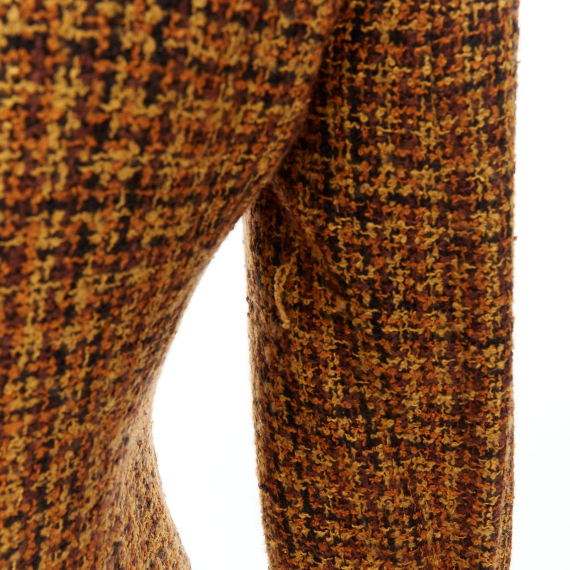 Versace VERSACE Jeans Couture Vintage yellow tweed Medusa button cropped blazer jacket IT38 XS Size XS / US 0-2 / IT 36-38 - 8 Thumbnail