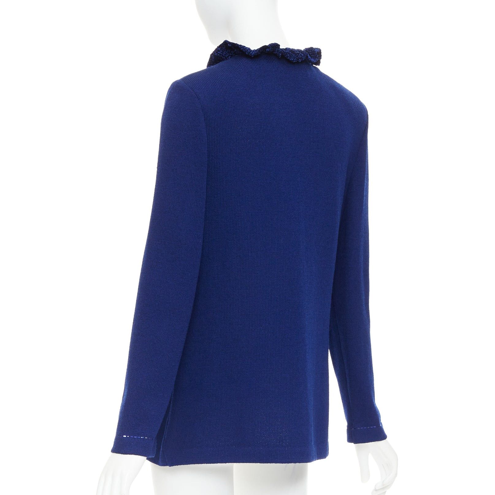 Other ST JOHN Evening Vintage royal blue crystal chinoiserie cardigan coat US10 XL Size L / US 10 / IT 46 - 7 Thumbnail